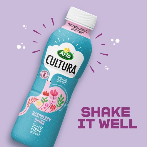 Arla Cultura Raspberry Gut Health Milk Drink with Fibre thumbnail 5