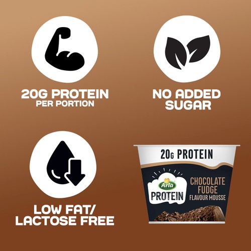 Arla Protein Chocolate Fudge Flavour Mousse 200g thumbnail 2