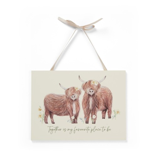 Nutmeg Home Highland Cow Plaque