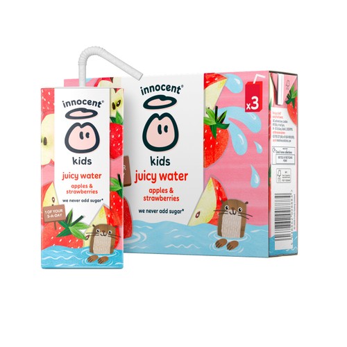 Innocent Kids Juicy Water Apples & Strawberries 3x200ml thumbnail 2
