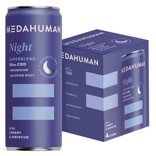 Medahuman Night CBD Cherry + Hibiscus Still 4 x 250ml