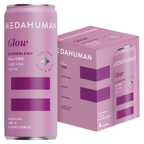 Medahuman Glow CBD Lime & Elderflower 4X250ml