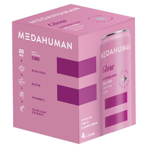 Medahuman Glow CBD Lime & Elderflower 4X250ml thumbnail 2