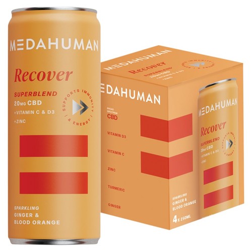 Medahuman Recover CBD Ginger & Blood Orange 4x250ml
