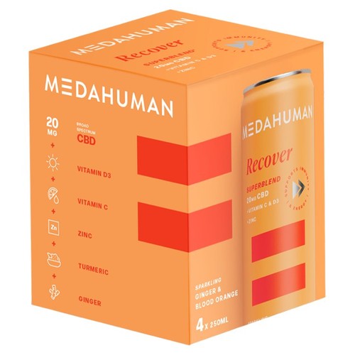 Medahuman Recover CBD Ginger & Blood Orange 4x250ml thumbnail 2