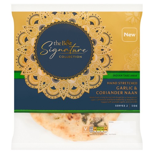 The Best Signature Collection Garlic & Coriander Naan Breads 260g