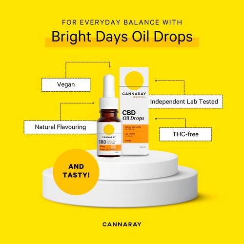 Cannaray Bright Days CBD Oil Drops Orange 10ml thumbnail 4