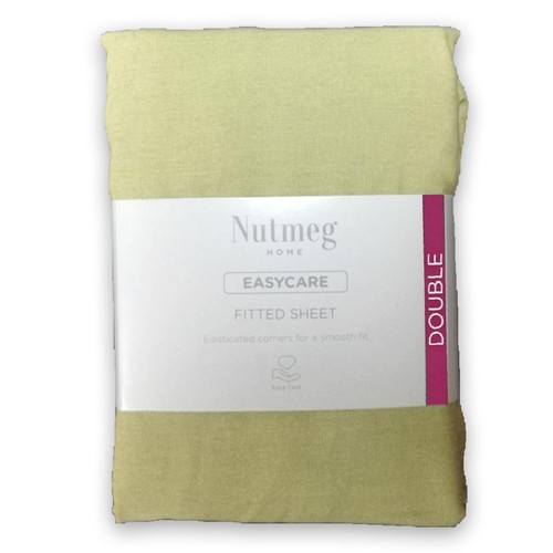 Nutmeg Easycare Sage Green Double Fitted Sheet