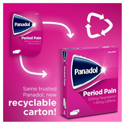 Panadol Period Pain Painkillers, 500mg Paracetamol Tablets, 16ss thumbnail 2