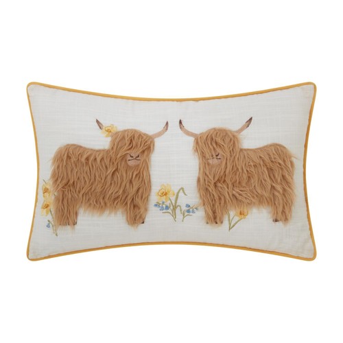 Nutmeg Home Highland Cow Cushion