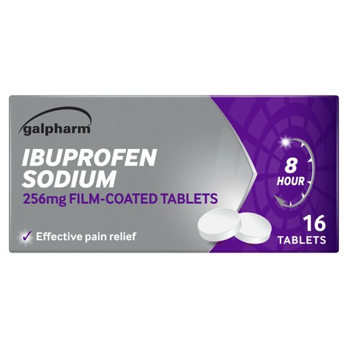 Galpharm Ibuprofen Sodium 256mg Film-Coated 16 Tablets