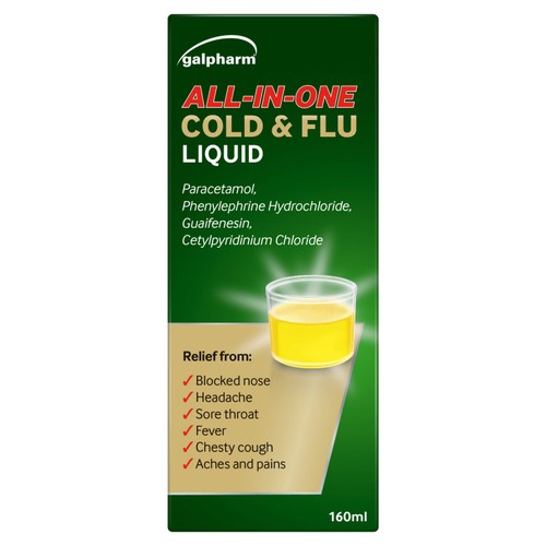 Galpharm All-in-One Cold & Flu Liquid 160ml