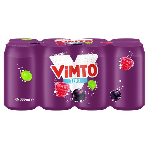 Vimto Zero No Added Sugar Cans 8x330ml