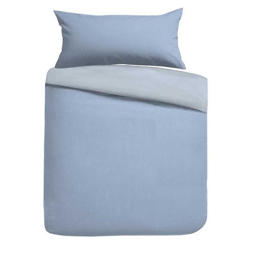 Nutmeg Home Soft Touch Blue Reversible Duvet Set Single