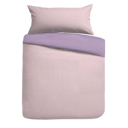 Nutmeg Home Soft Touch Pink/Lilac Reversible Duvet Set Single