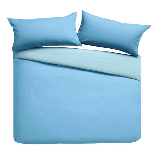 Nutmeg Home Soft Touch Blue Reversible Duvet Set Double