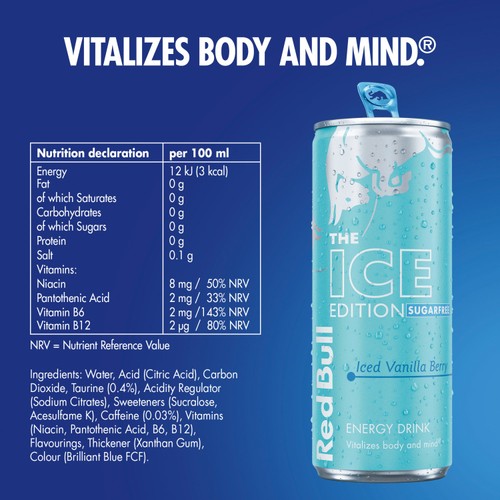 Red Bull The Ice Edition Sugarfree Iced Vanilla Berry Energy Drink 473ml thumbnail 3