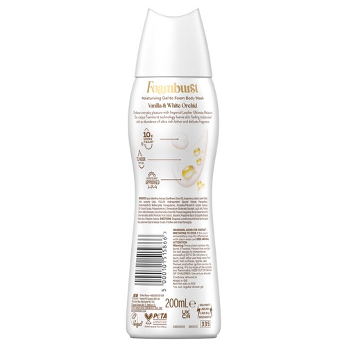 Imperial Leather Ultimate Moisture Vanilla & White Orchid Foamburst 200ml thumbnail 5