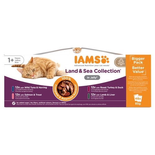 Iams Land & Sea Collection in Jelly 1+ Years 48 x 85g (4.08kg) thumbnail 2