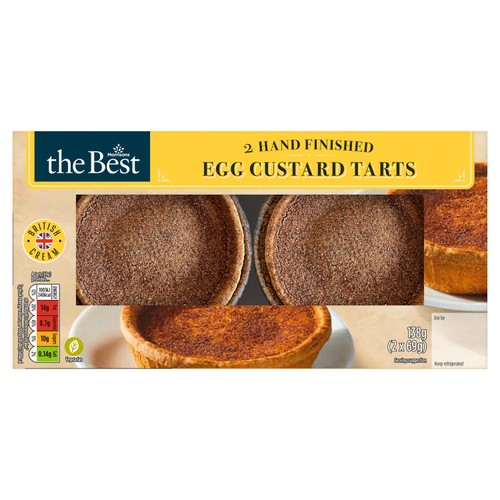 Morrisons The Best Hand Finished Egg Custard Tarts 2 x 69g (138g)