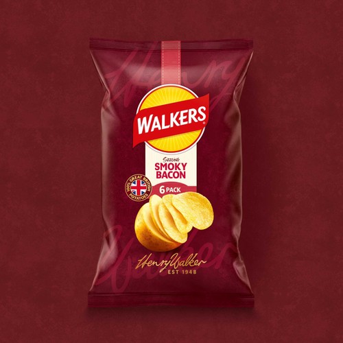 Walkers Crisps Smoky Bacon 6x25g thumbnail 3