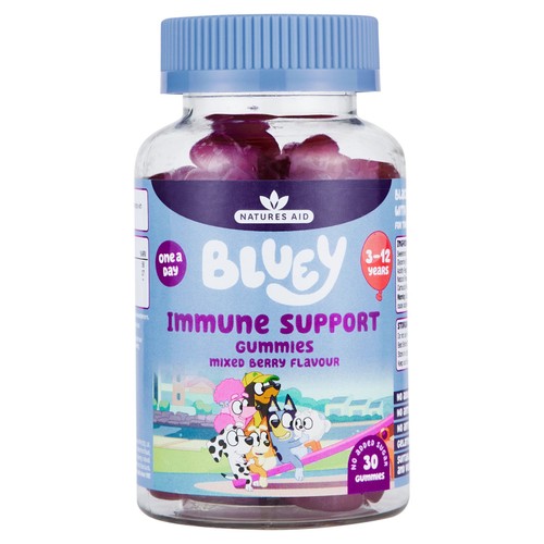 Natures Aid Bluey 30 Immune Support Gummies Mixed Berry Flavour 3-12 Years