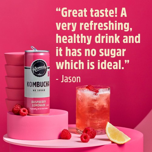 Remedy Raspberry Lemonade Kombucha 1L thumbnail 4