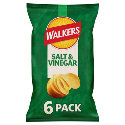 Walkers Salt & Vinegar Multipack Crisps 6x25g thumbnail 2