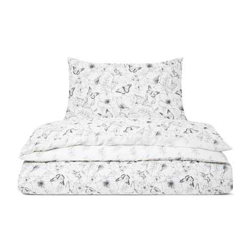 Nutmeg Home Easy Care Mono Butterflies Duvet Set Double