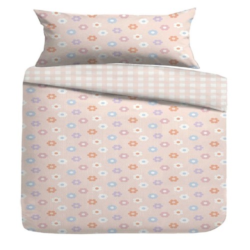 Nutmeg Home Easy Care Daisy Gingham Duvet Set Single