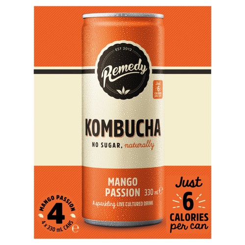 Remedy Kombucha Mango Passion 4 x 300ml