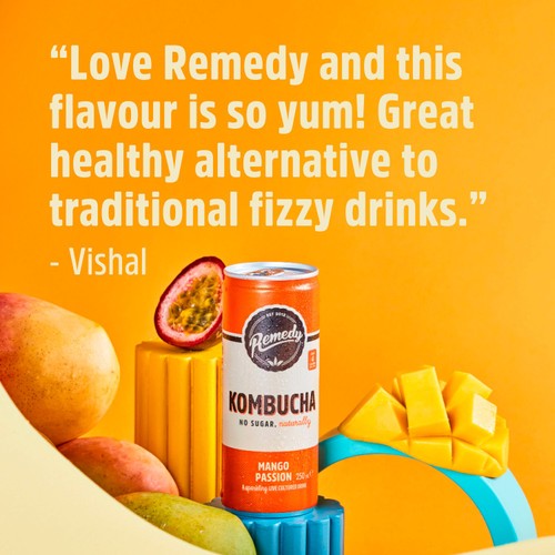 Remedy Kombucha Mango Passion 4 x 300ml thumbnail 5