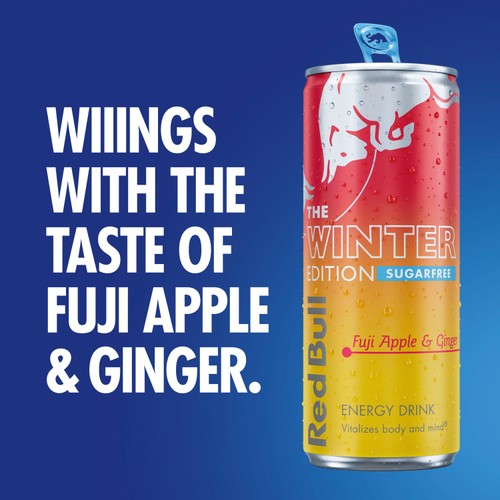 Red Bull Energy Drink Sugar Free Fuji Apple & Ginger 4 x 250ml thumbnail 2