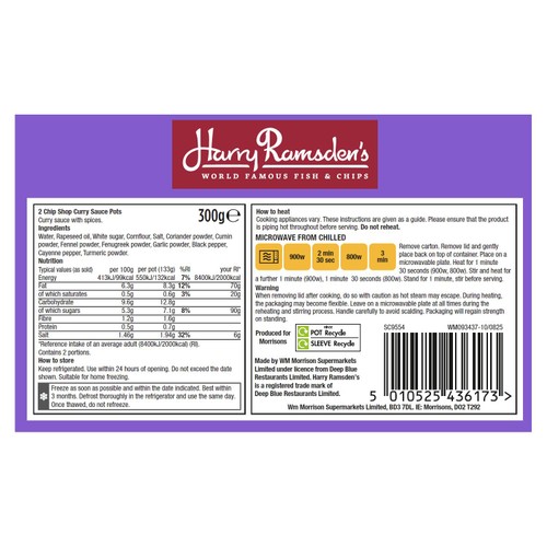Harry Ramsden's 2 Chip Shop Curry Sauce Pots 300g thumbnail 2