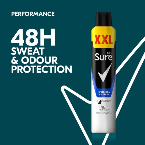 Sure Men Anti-Perspirant Aerosol Invisible Ice Fresh XXL 300ml thumbnail 4