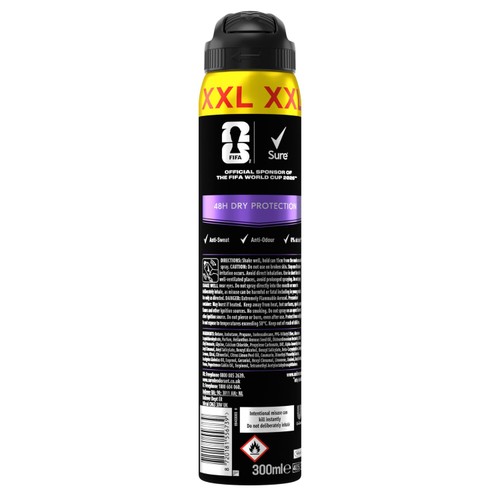 Sure Men Anti-Perspirant Aerosol Active Dry XXL 300ml thumbnail 2