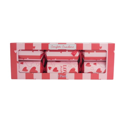 Morrisons Valentine's Confetti Paper Crackers 2 Pack