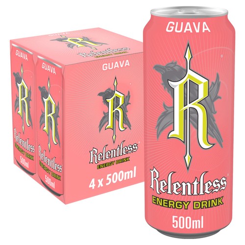 Relentless Guava Energy Drink 4 x 500ml Cans