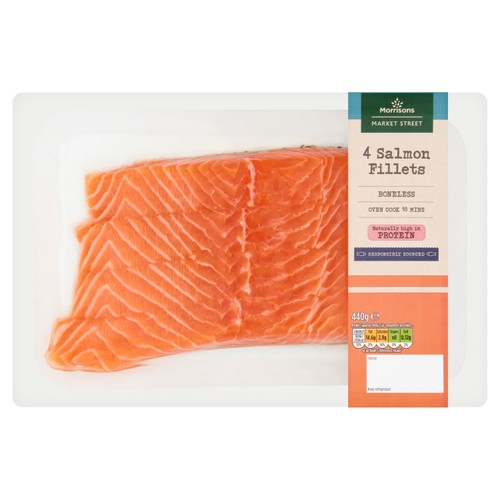 Morrisons Market Street 4 Boneless Salmon Fillets 440g