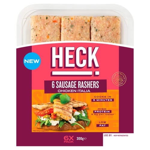HECK! Chicken Italia Gluten Free Sausage Rashers 6 Pack 300g