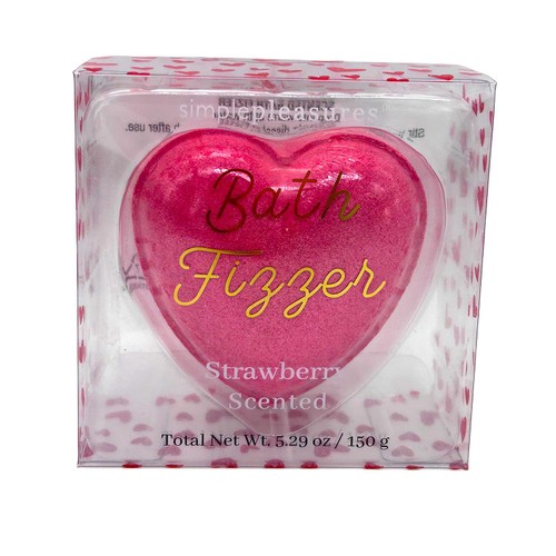 Tricoastal Valentine's Heart Strawberry Scented Bath Fizzer