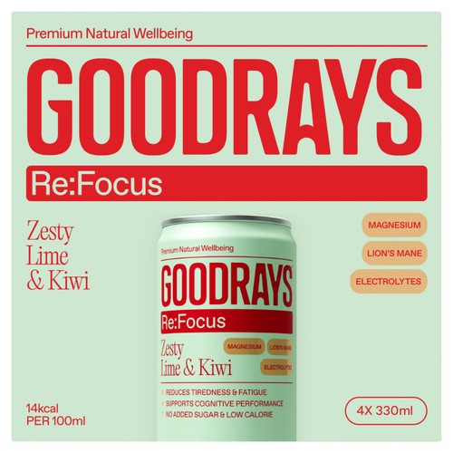 Goodrays ReFocus Zesty Lime & Kiwi 4 x 330ml