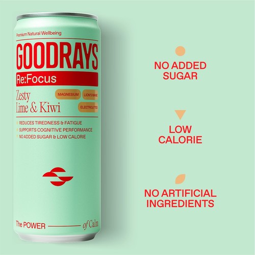 Goodrays ReFocus Zesty Lime & Kiwi 4 x 330ml thumbnail 2