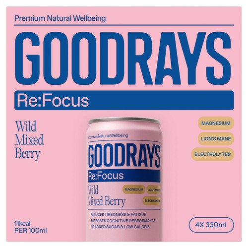 Goodrays ReFocus Wild Mixed Berry 4 x 330ml