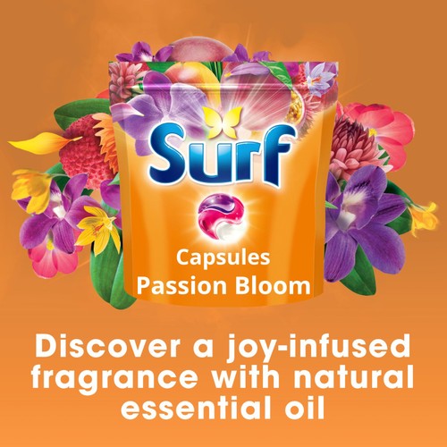 Surf 3 in 1 Laundry Washing Detergent Capsules Passion Bloom 51 Washes thumbnail 2