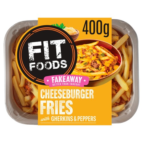 Fit Foods Cheeseburger Fries with Gherkins & Peppers 400g