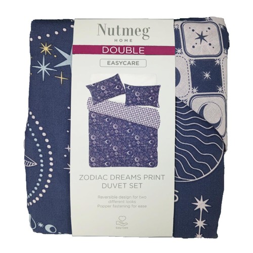 Nutmeg Home Zodiac Dreams Print Easy Care Duvet Set Double