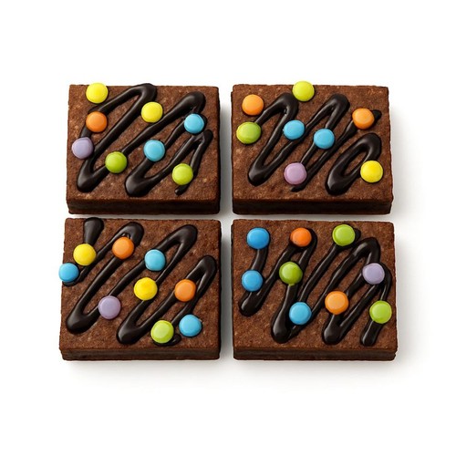 Morrisons Brownie With Rainbow Bean & Chocolate Sauce 4 Pack thumbnail 2