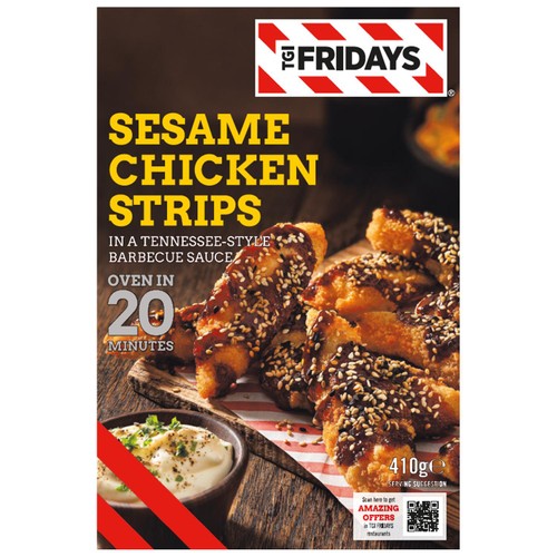 TGI Fridays Sesame Chicken Strips In Tennessee Style Barbecue Sauce  410g
