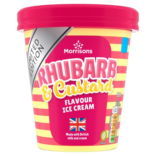 Morrisons Rhubarb And Custard Ice Cream 